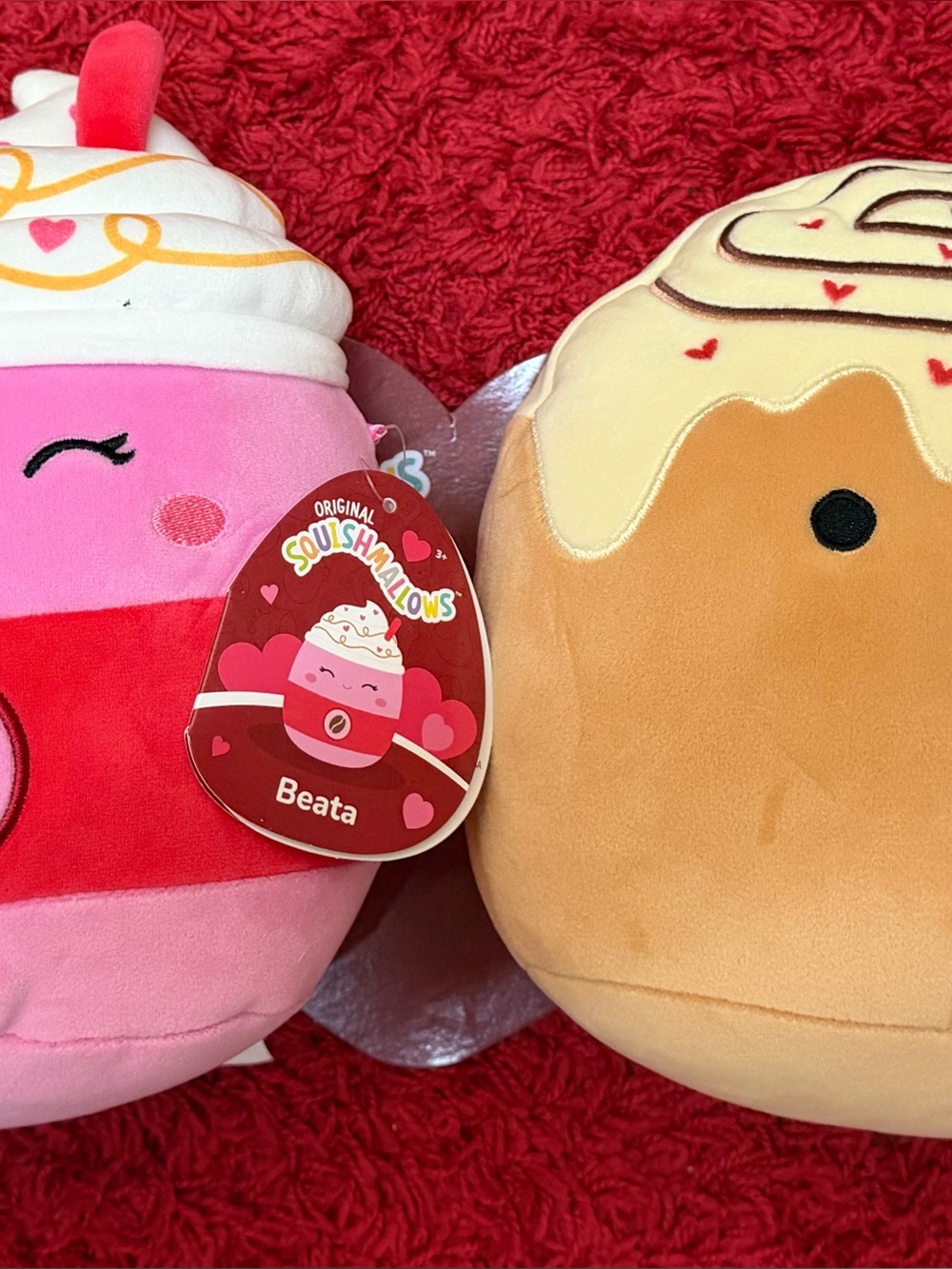Squishmallows Beata Plush - Pink & Red Squeeze Toy